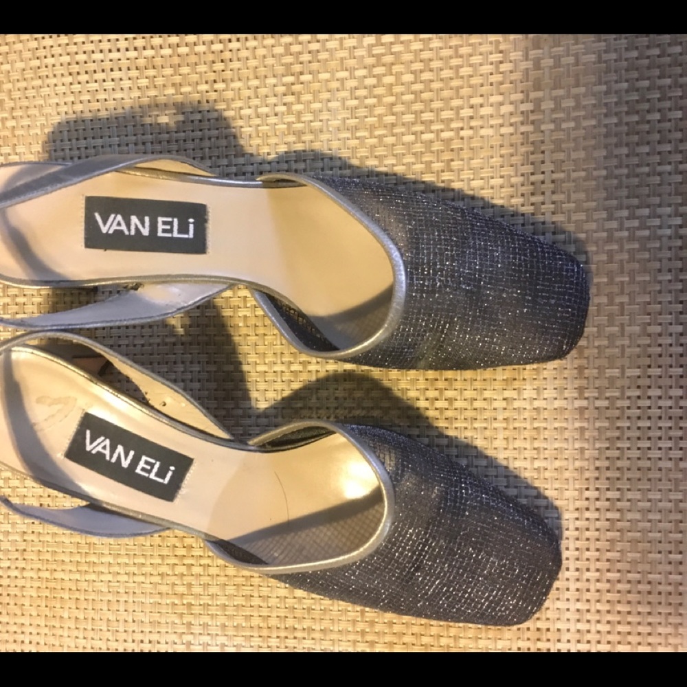 Vintage Van Eli black mesh block heels - Picture 2 of 3